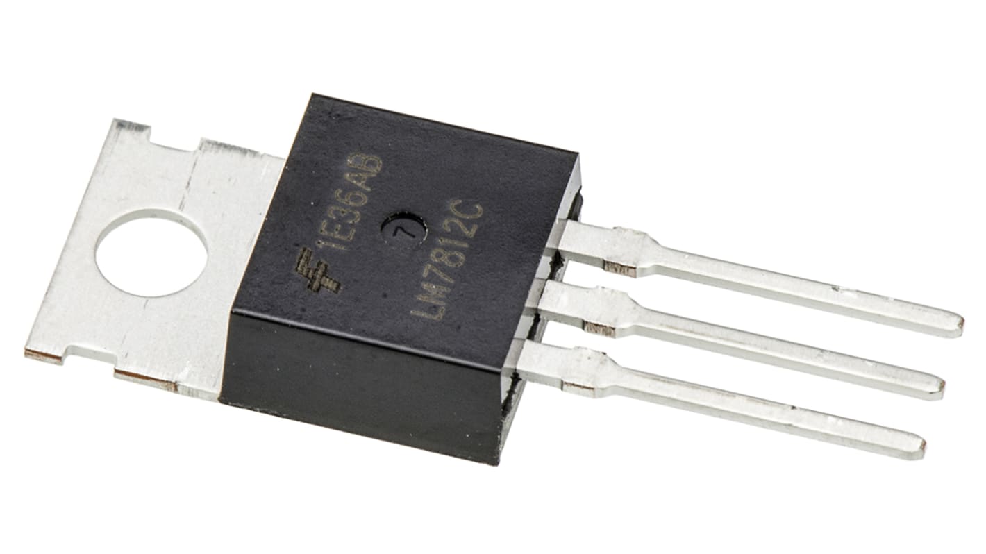 Regulador de tensión lineal, LM7812CT, 1A 12 V TO-220 3 pines