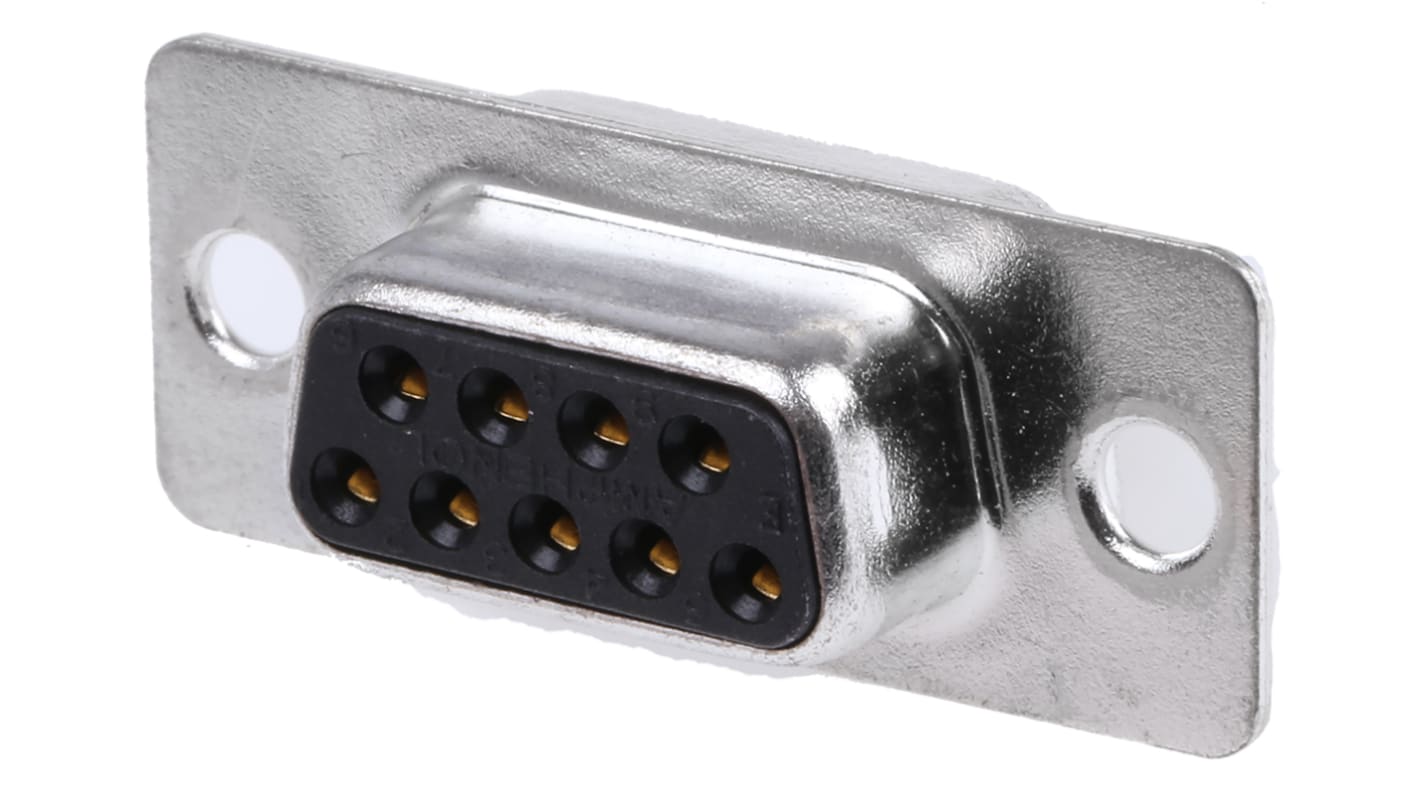 Amphenol ICC FCE17 9 Way Panel Mount D-sub Connector Socket, 2.74mm Pitch