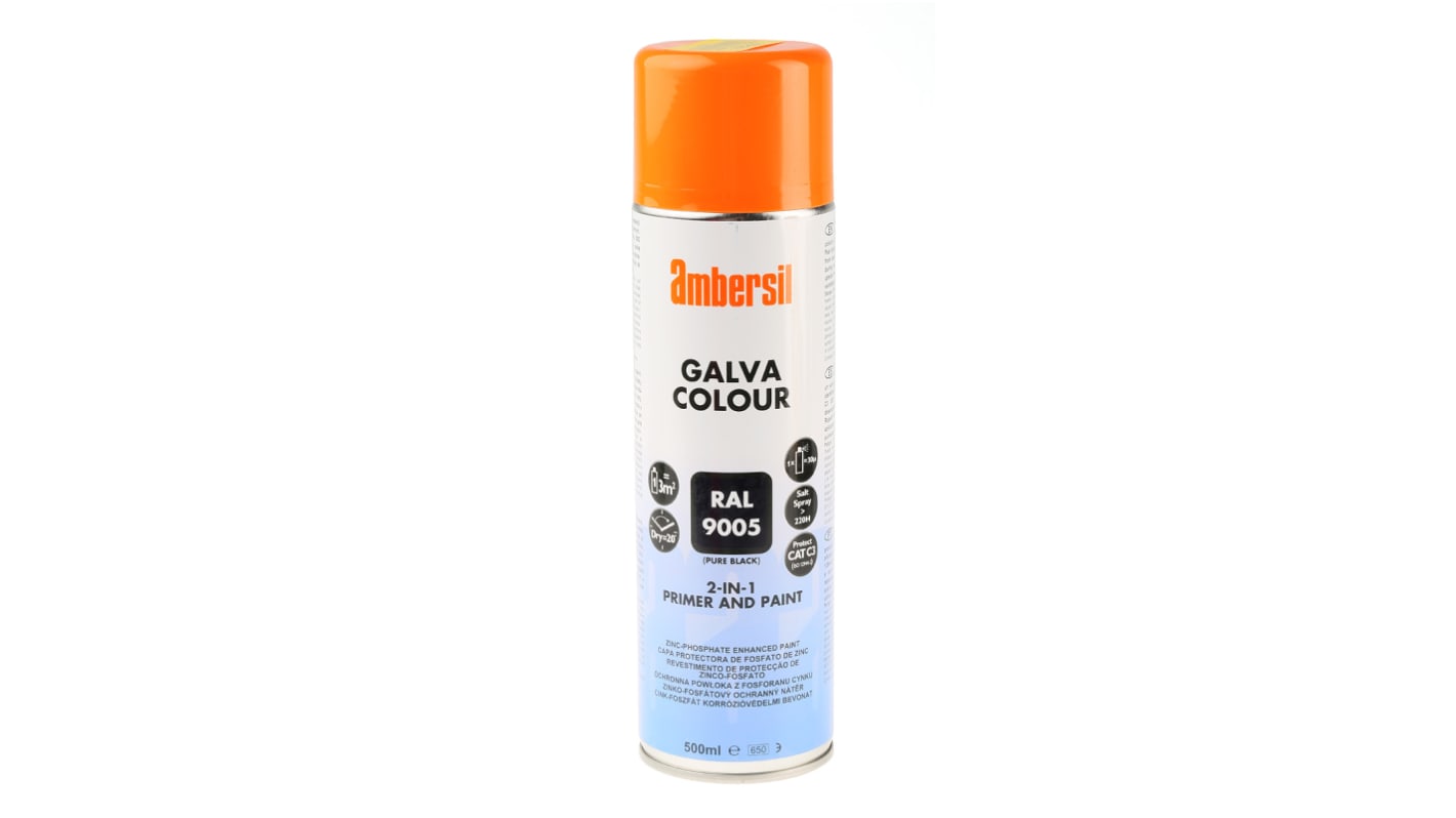 Peinture aérosol Ambersil, Noir Satiné, 500ml