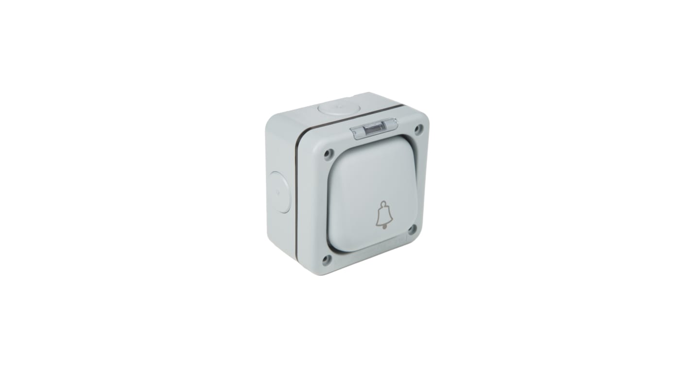 K56407GRY | MK Electric Grey Push Button Light Switch, 2 Way, 1 Gang ...
