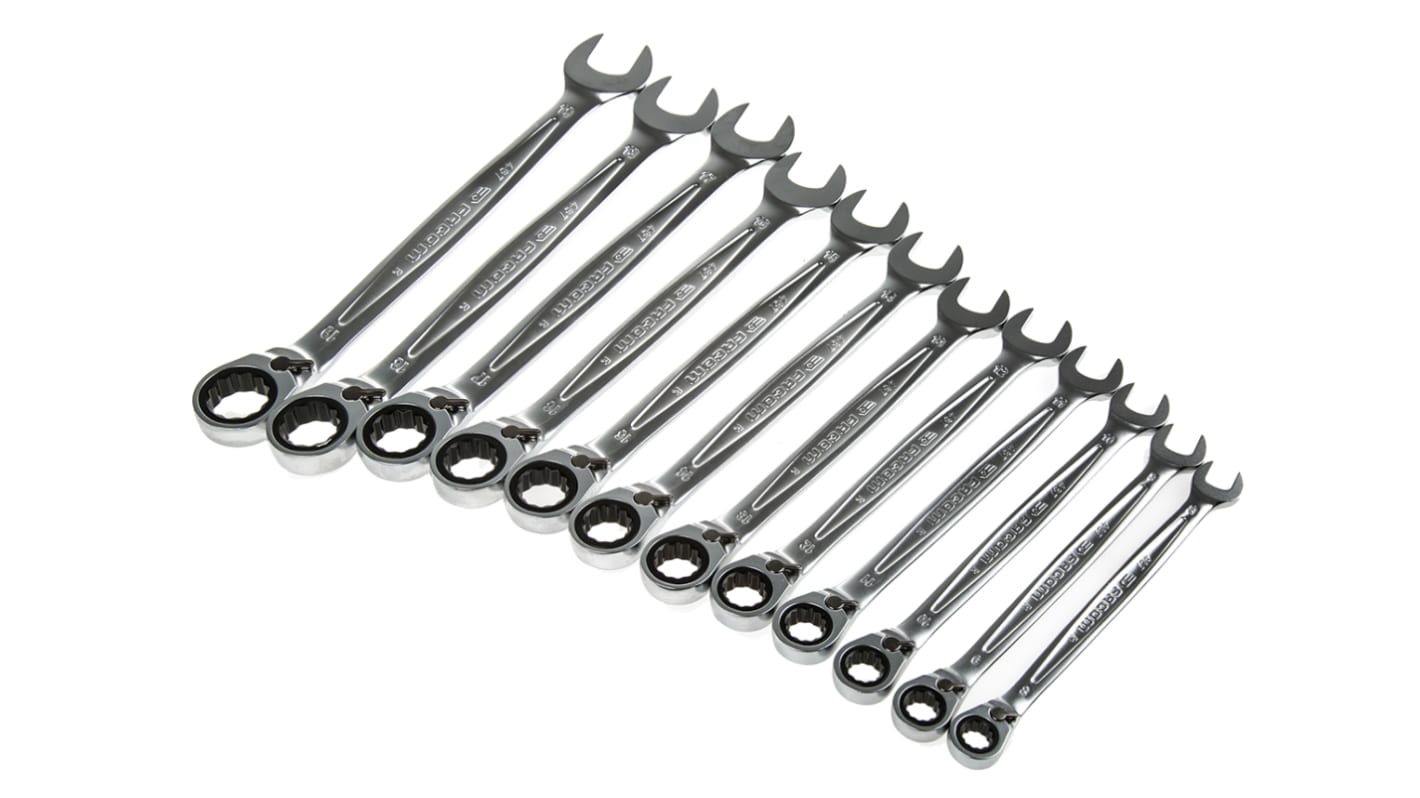 Facom Ratschenschlüsselsatz, 12-teilig 8, 9, 10, 11, 12, 13, 14, 15, 16, 17, 18, 19 mm