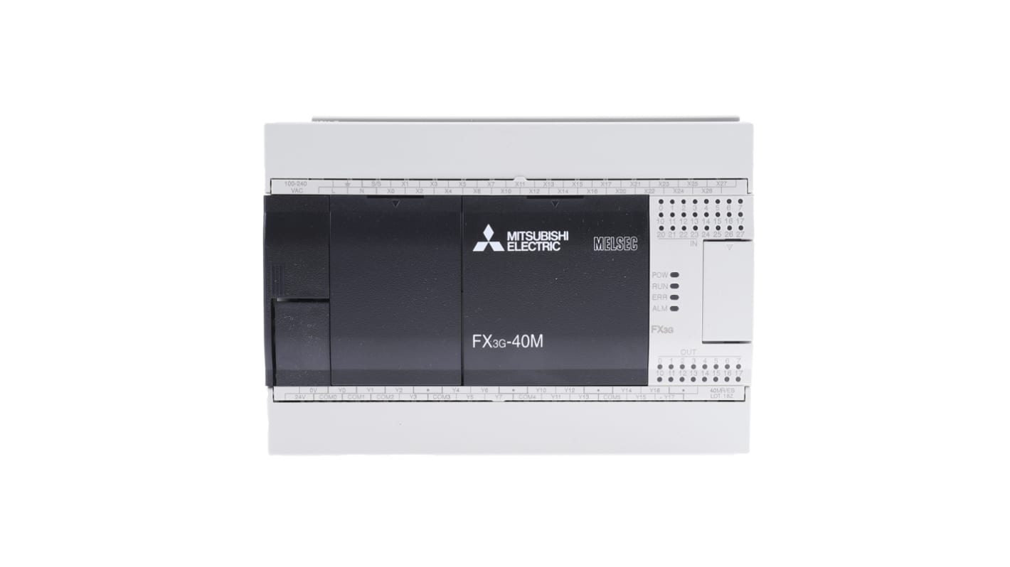 Mitsubishi FX3G Logikmodul, 24 Eing. Relais Ausg.Typ Senke, Quelle Eing.Typ 100 → 240 V ac