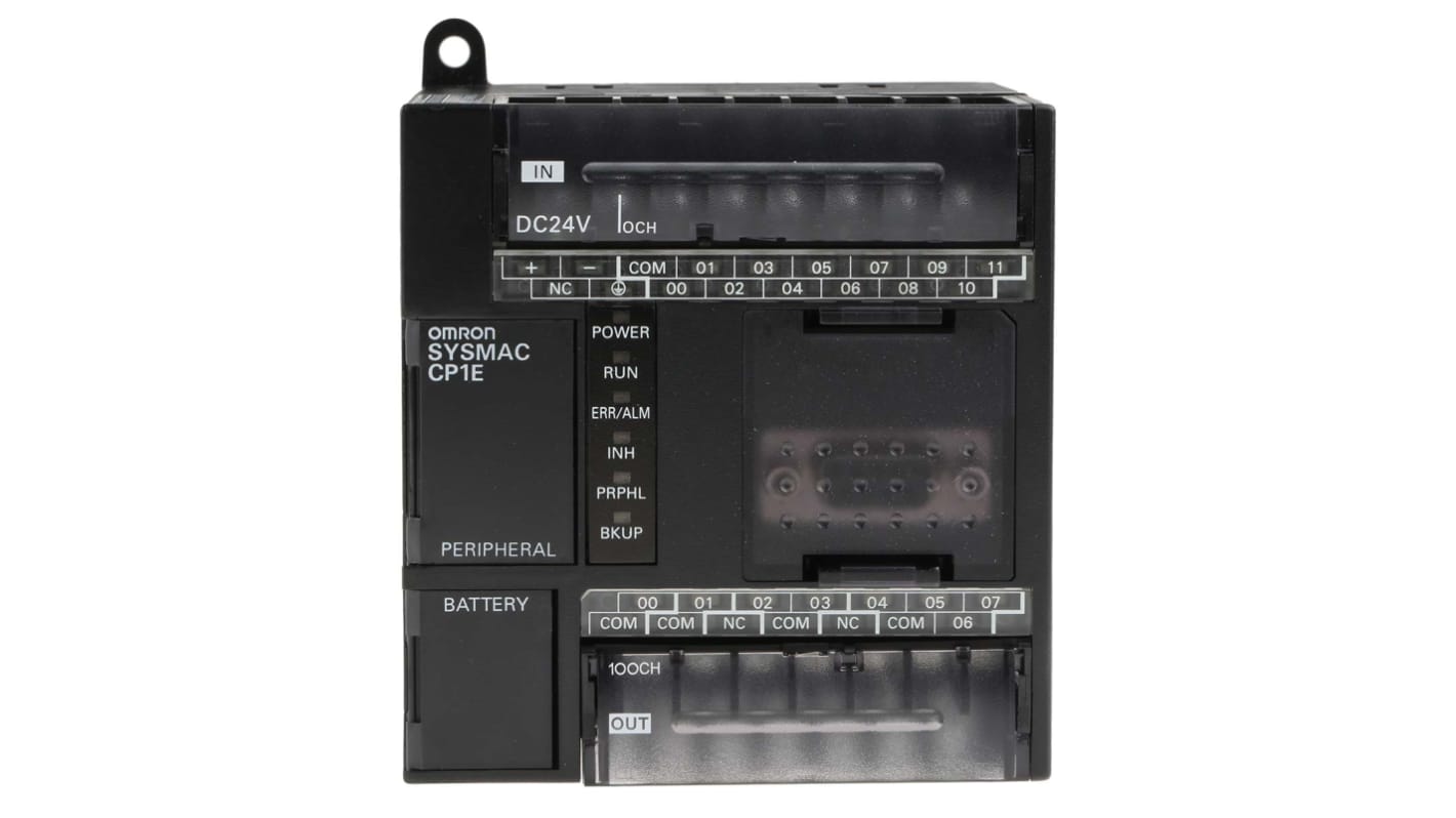 CPU PLC Omron CP1E, ingressi: 12, uscite: 8 (Relè), 20 I/O, 20,4 → 26,4 V c.c.