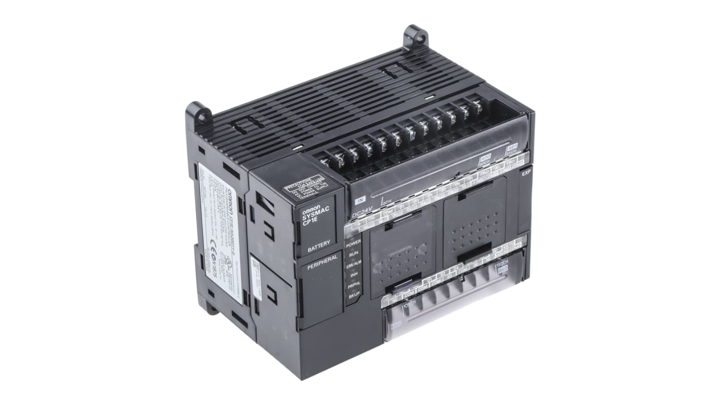 Omron PLC CPU, CP1E, 20 I/O Porte, USB, Programkapacitet 32 kB 32 (programhukommelse) kB, 8000 (datahukommelse) ord