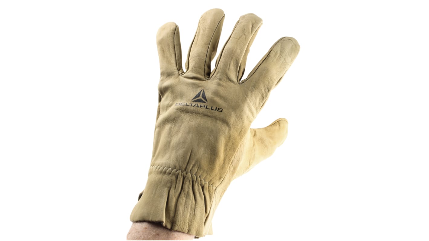 Guantes de Piel Marrón Claro Delta Plus, talla 10, L, Uso general