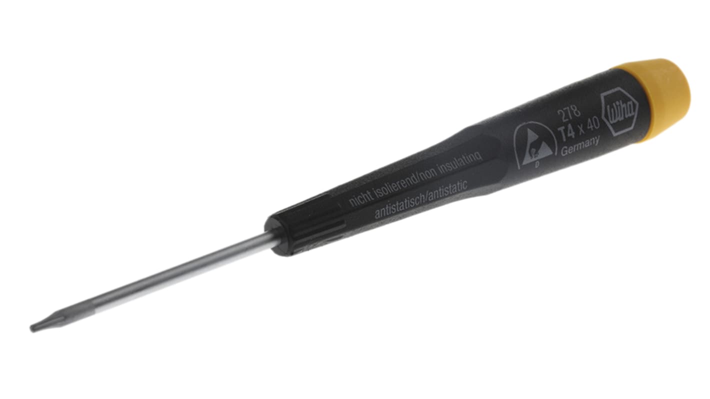 Wiha Tools Torx Screwdriver, T4 Tip, 40 mm Blade, 120 mm Overall