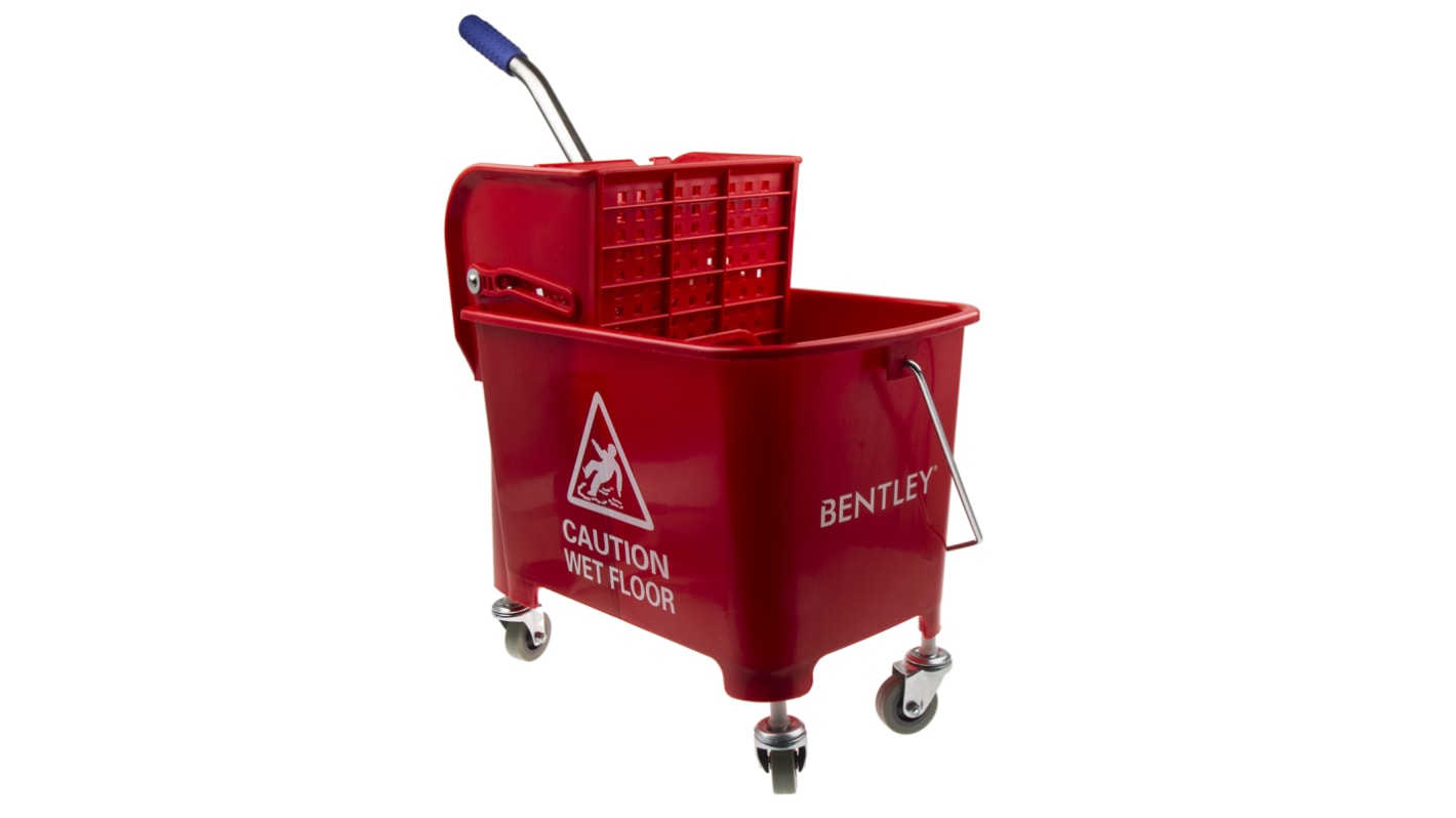 20L Plastic Red Mop Bucket With Handle