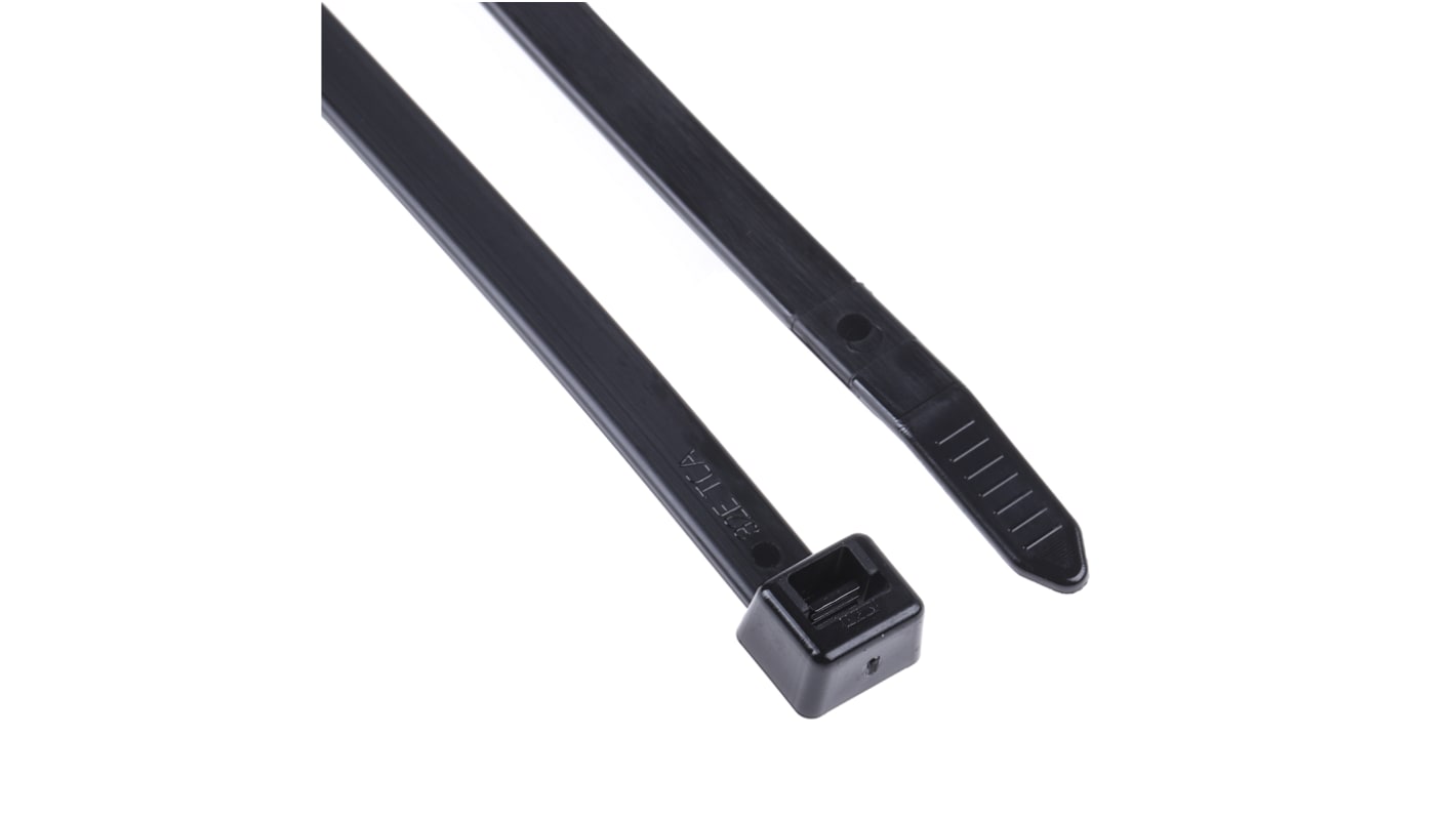 Brida HellermannTyton T120I de Poliamida 6,6 (PA66) Negro, 300mm x 7.6 mm, No reutilizable