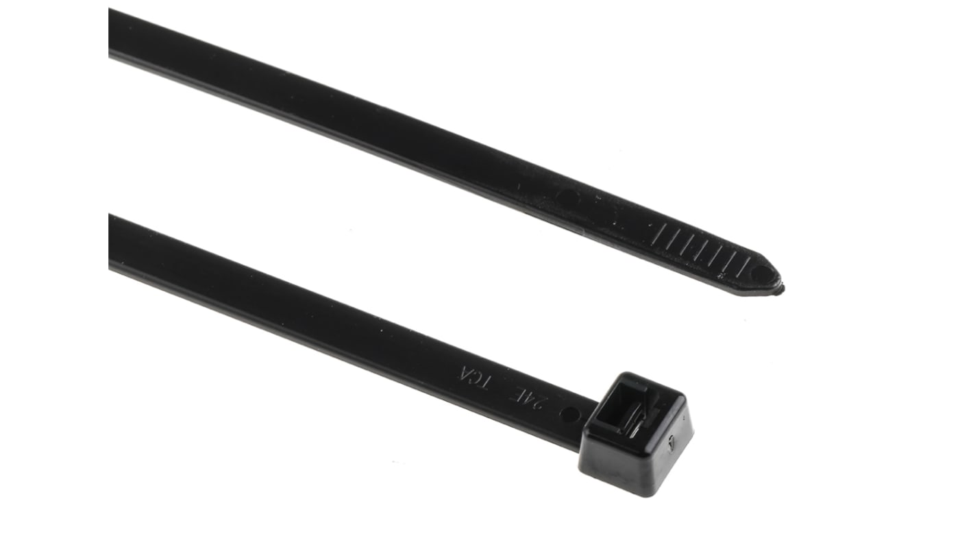 HellermannTyton Cable Tie, 460mm x 7.6 mm, Black Polyamide 6.6 (PA66), Pk-100