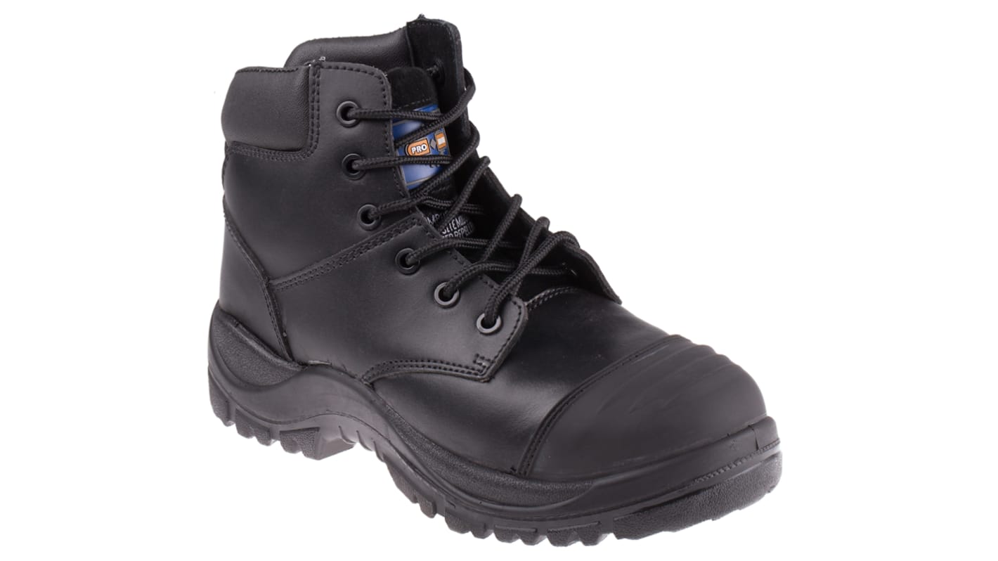 RS PRO EN20345 S3, Herren, Sicherheitsstiefel Schwarz, mit Zehen-Schutzkappe, Größe 39 / UK 6