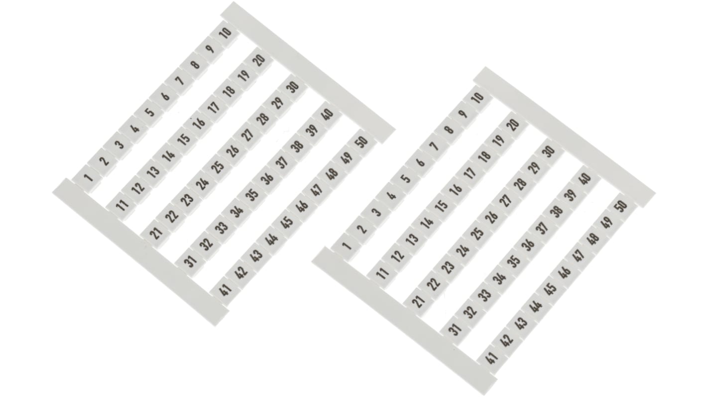 Repère pour blocs de jonction Weidmuller série DEK à utiliser avec Bloc de jonction