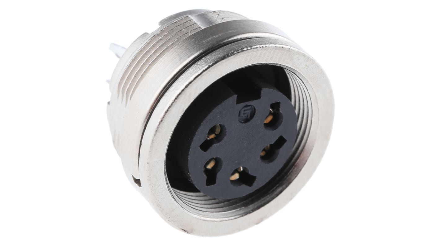 binder Circular Connector, 5 Contacts, Panel Mount, M16 Connector, Plug, Female, IP67, 723 Series
