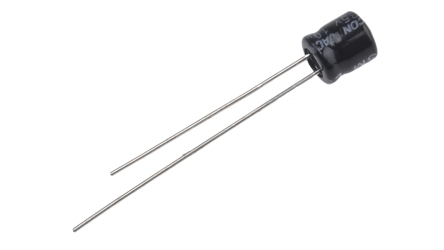 RS PRO 10μF Aluminium Electrolytic Capacitor 35V dc, Radial, Through Hole