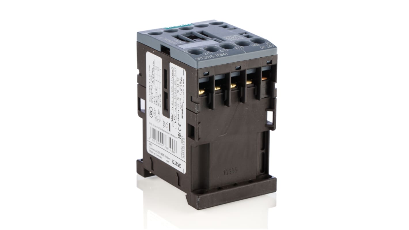 Siemens SIRIUS 3RT2 Kontaktor med 3 slutte Kontakter, 9 A, 24 V dc spole