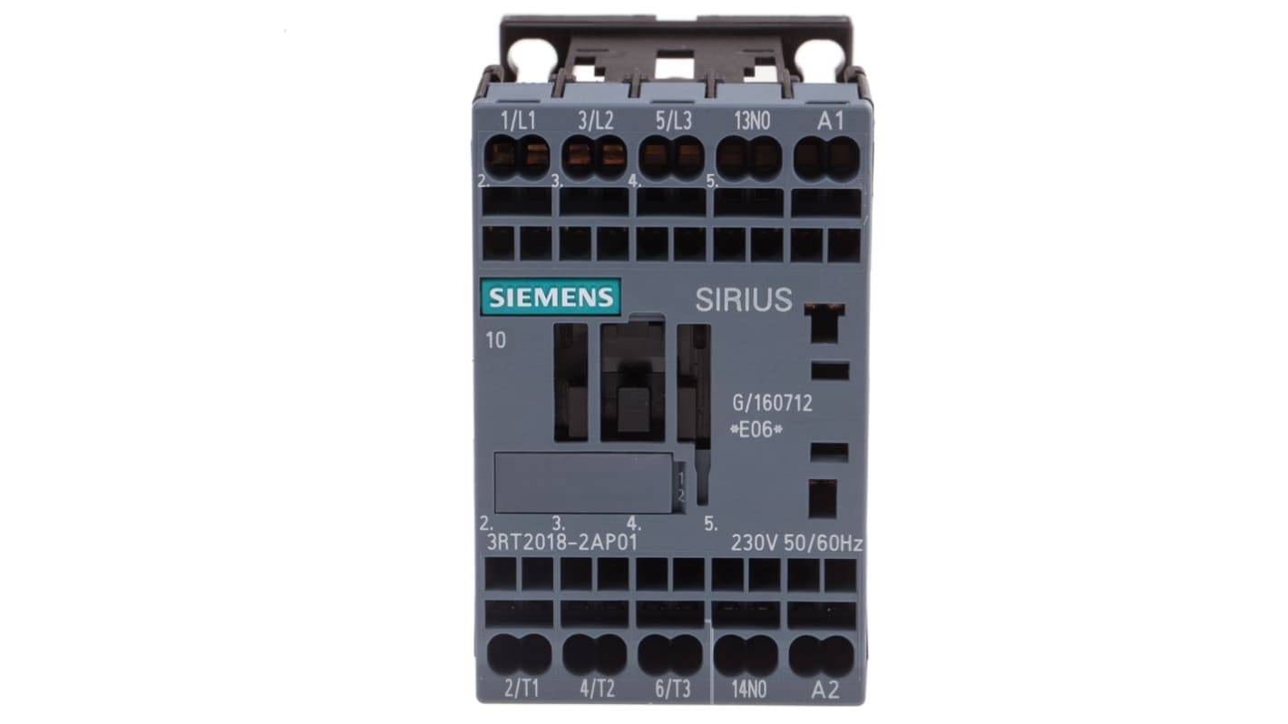 Siemens 3RT2 Series Contactor, 230 V ac Coil, 3-Pole, 16 A, 7.5 kW, 3NO, 400 V ac