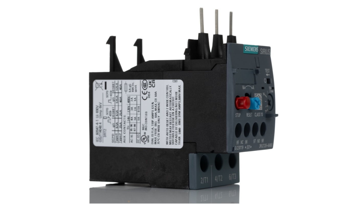 Siemens SIRIUS Innovation 3RU Überlastrelais 7,5 kW, 3P 1 Schließer, 1 Öffner / 16 A, 87mm x 45mm