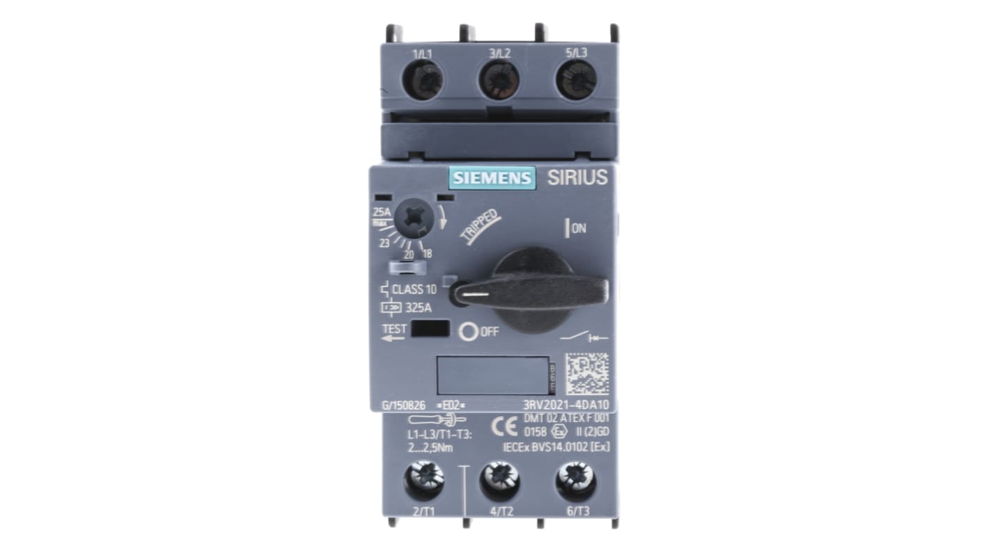 Siemens SIRIUS 3RV2 Motorschutzschalter, 20 → 25 A 20 → 690 V 97mm x 45mm