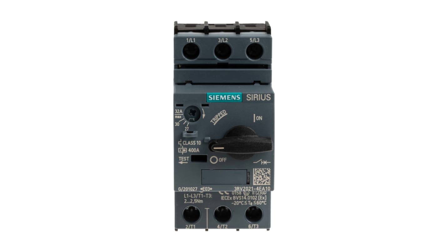モータ保護回路ブレーカ Siemens 27 → 32 A SIRIUS