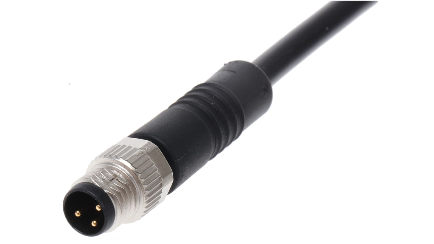 Cable de conexión binder, con. A M8 Macho, 3 polos, con. B Sin terminación, long. 2m, 60 V, 4 A, IP65, IP67