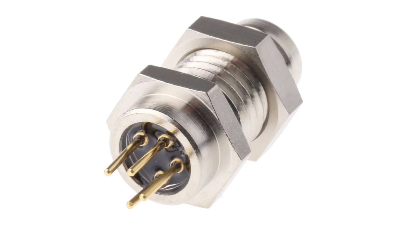 binder Circular Connector, 4 Contacts, Panel Mount, M8 Connector, Socket, Male, IP65, IP67, 718 Series