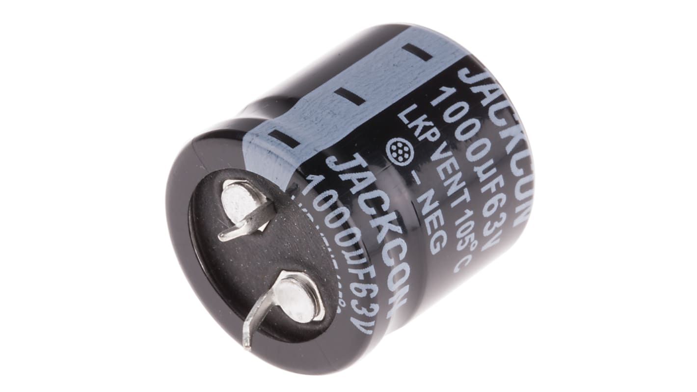 RS PRO 1000μF Aluminium Electrolytic Capacitor 63V dc, Snap-In