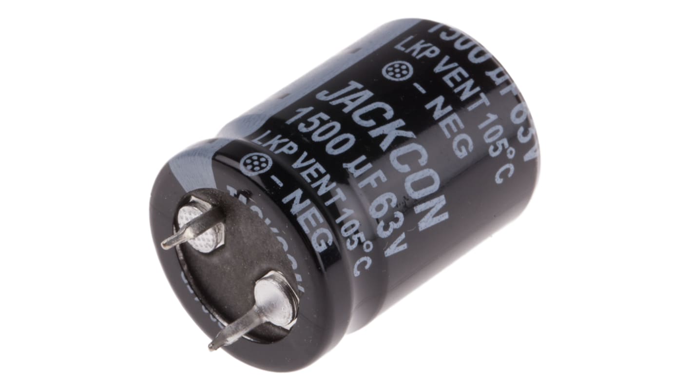 RS PRO 1500μF Aluminium Electrolytic Capacitor 63V dc, Snap-In