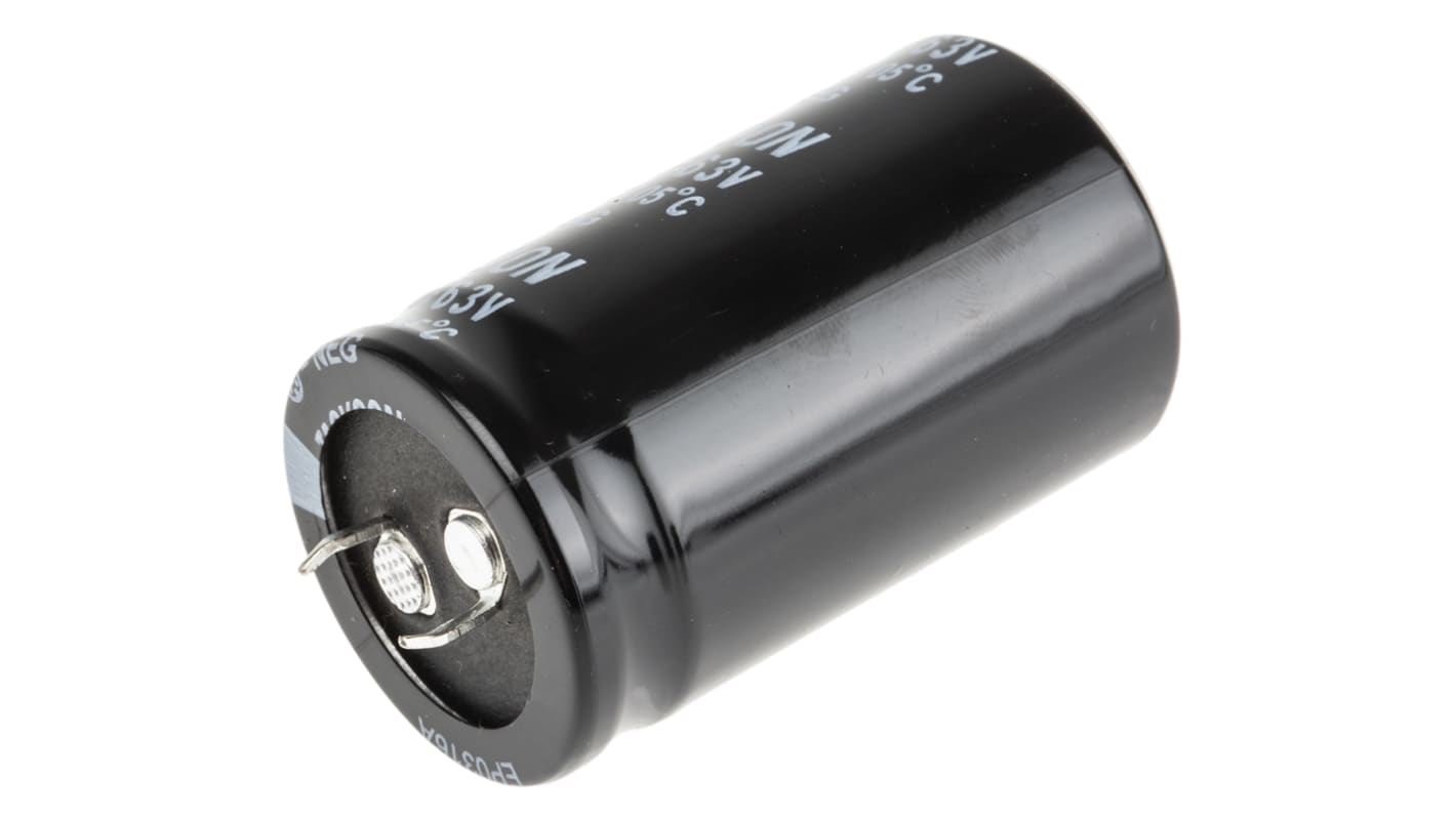 RS PRO Snap-In Aluminium-Elektrolyt Kondensator 6800μF ±20% / 63V dc, Ø 30mm x 50mm x 50mm, bis 105°C