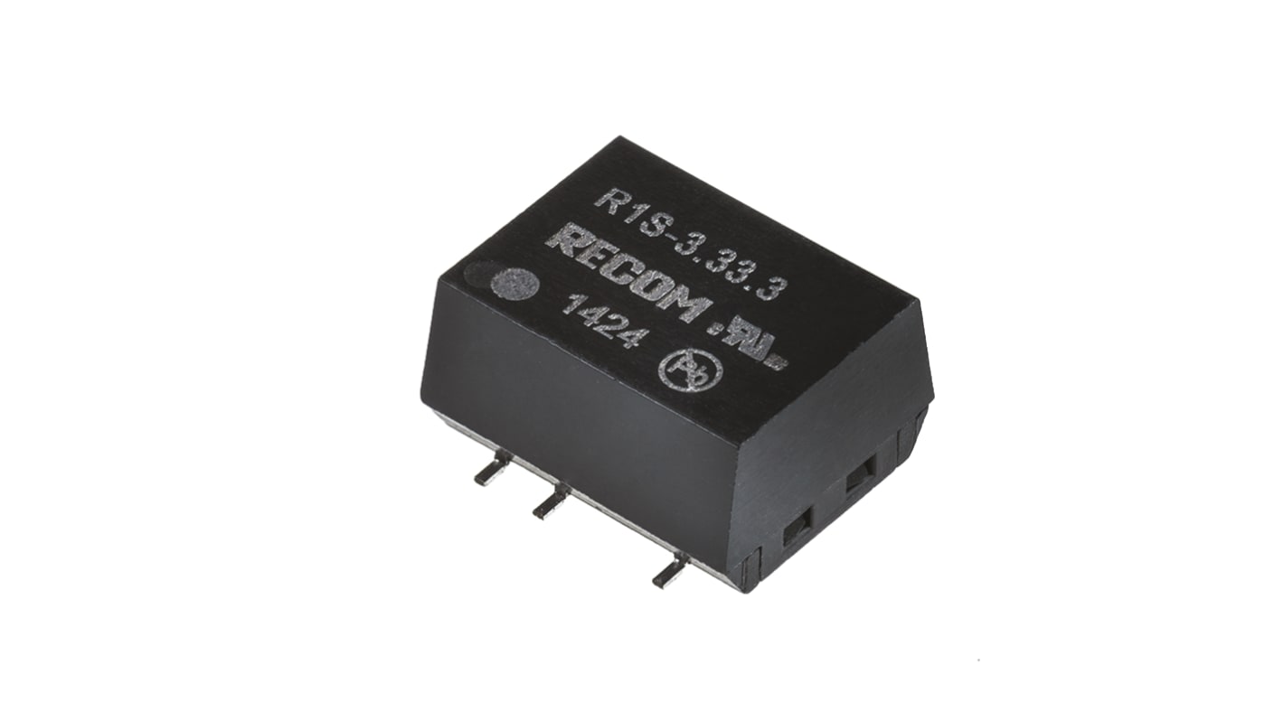 Convertisseur DC-DC Recom, R1S, Montage en surface, 1W, 1 sortie, 3.3V c.c., 300mA