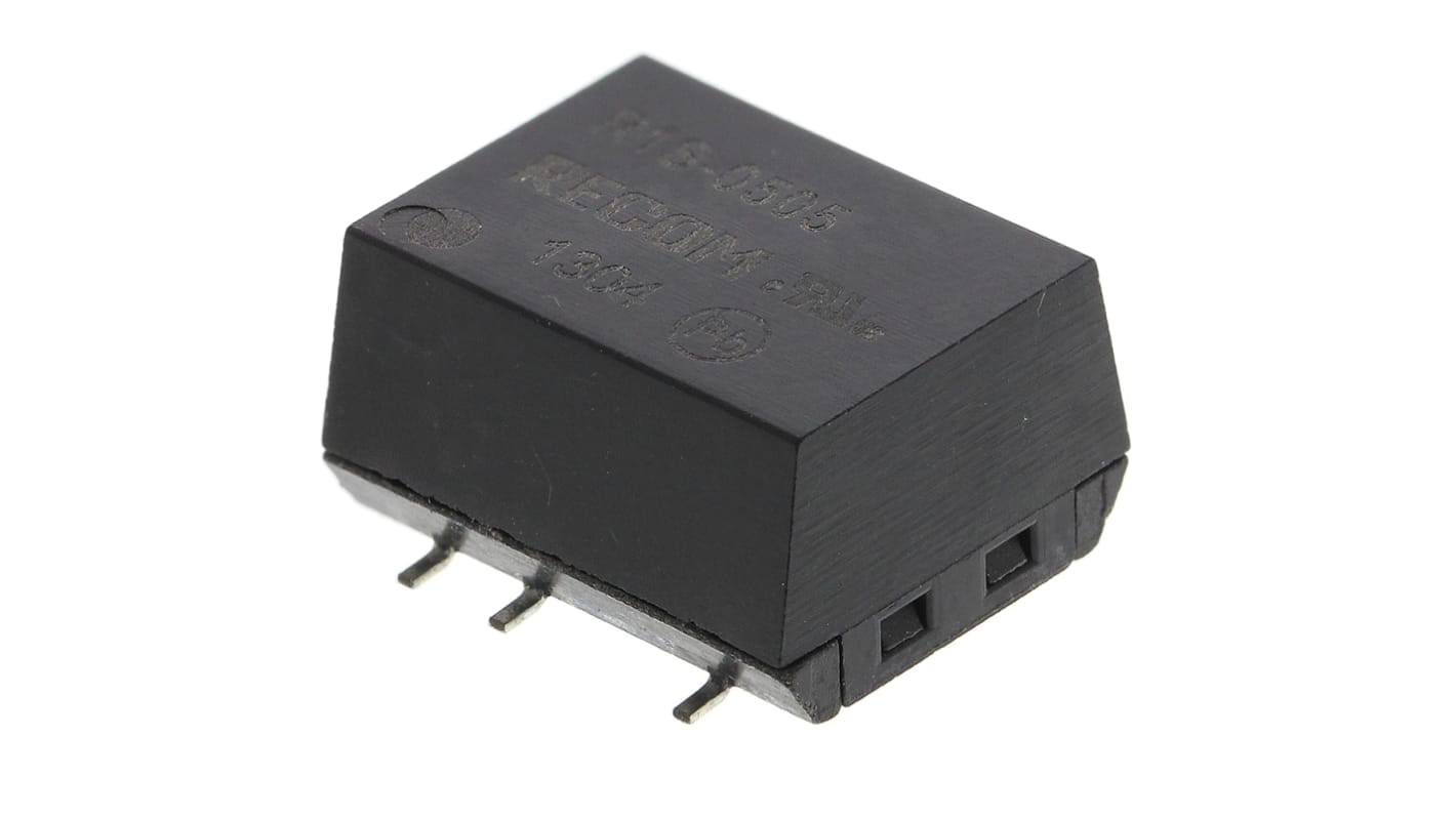 Recom DC-DCコンバータ Vout：5V dc 4.5 → 5.5 V dc, 1W, R1S-0505