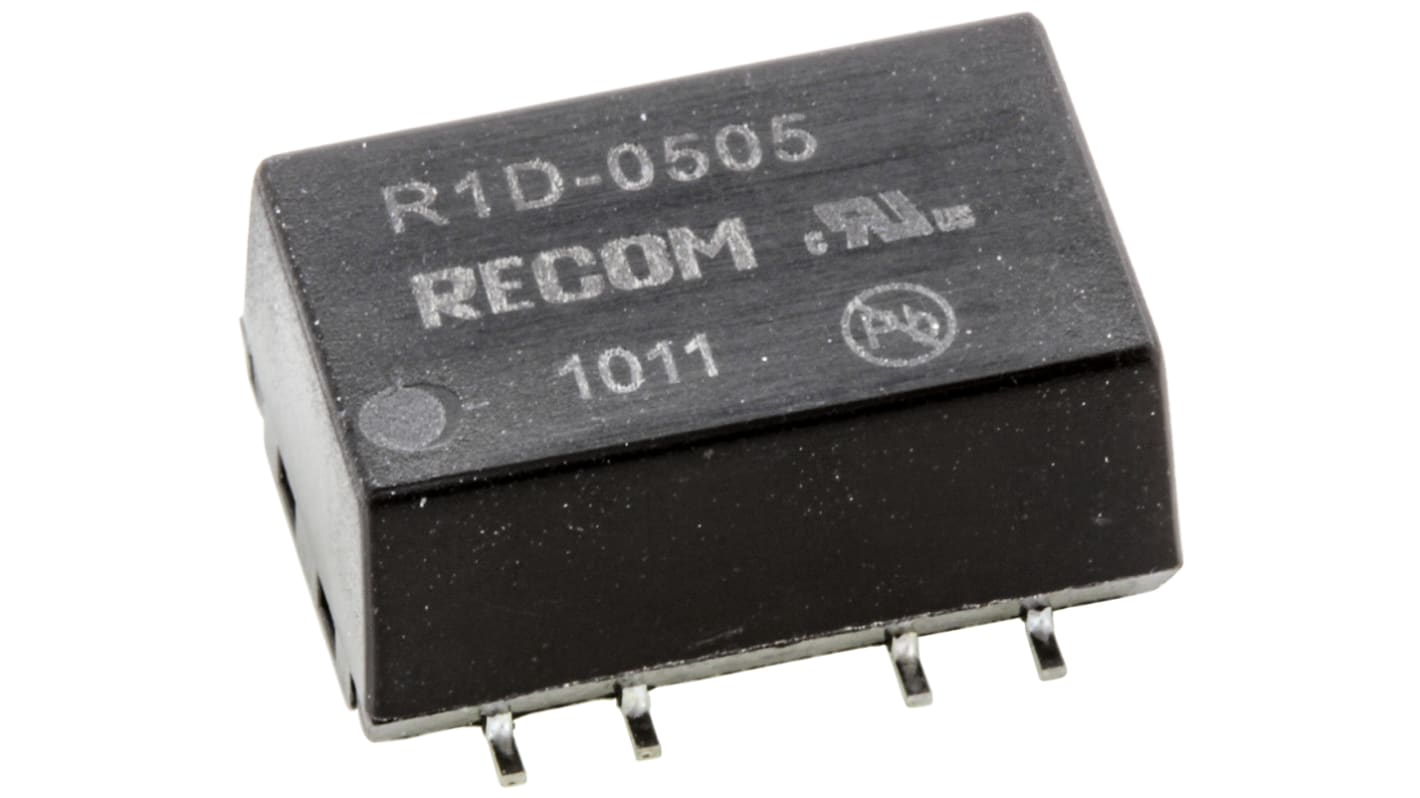 Recom Isolated DC-DC Converter, ±5V dc/ ±100mA Output, 4.5 → 5.5 V dc Input, 1W, Surface Mount, +100°C Max Temp