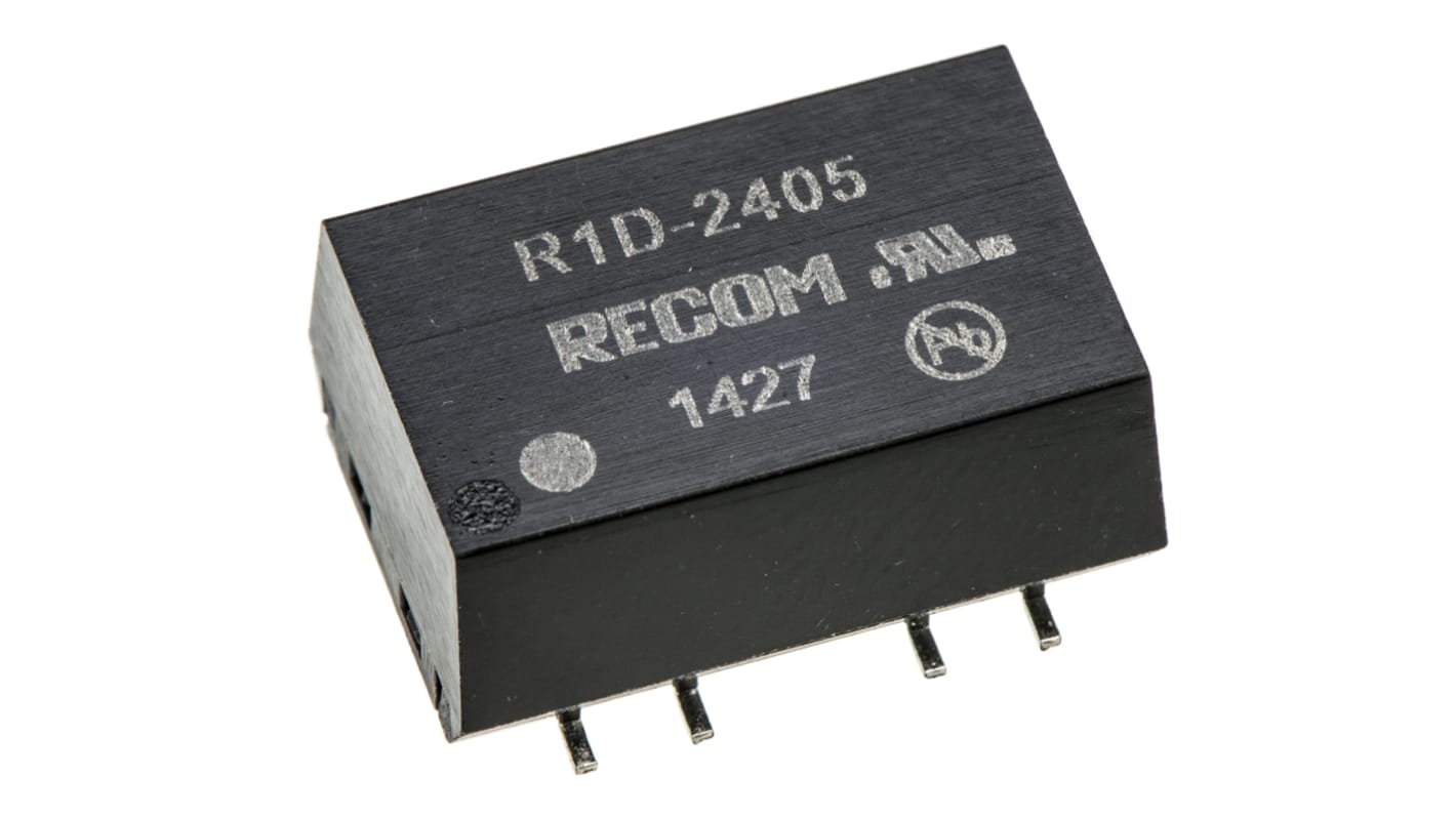 Recom R1D DC-DC Converter, ±5V dc/ ±100mA Output, 21.6 → 26.4 V dc Input, 1W, Surface Mount, +100°C Max Temp