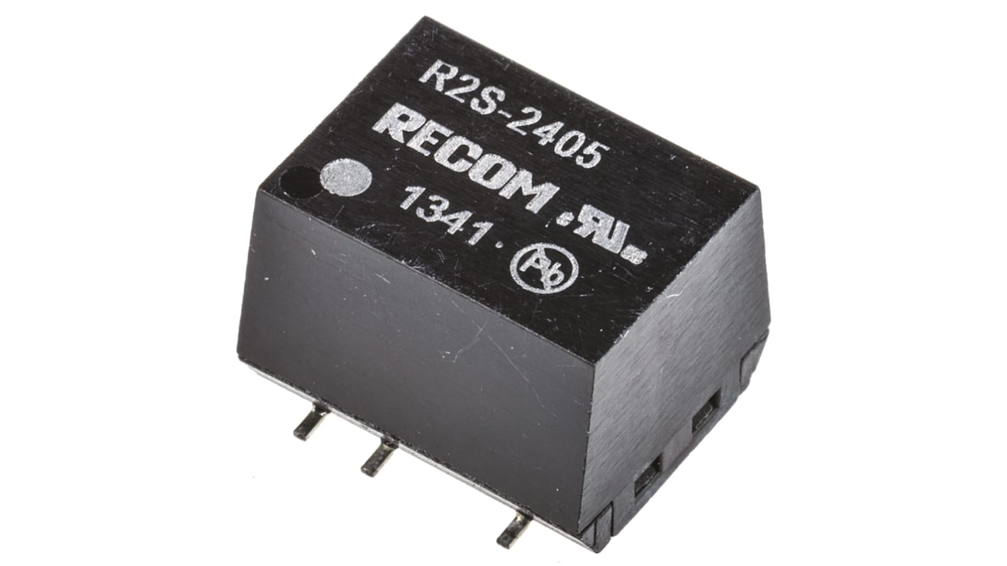 Recom DC-DCコンバータ Vout：5V dc 21.6 → 26.4 V dc, 2W, R2S-2405