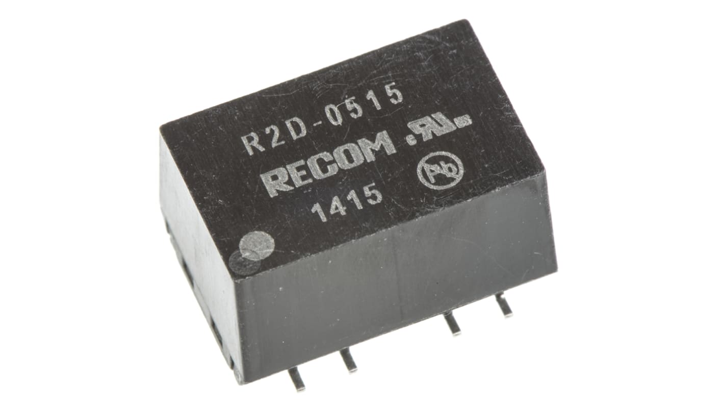 Recom DC-DCコンバータ Vout：±15V dc 4.5 → 5.5 V dc, 2W, R2D-0515