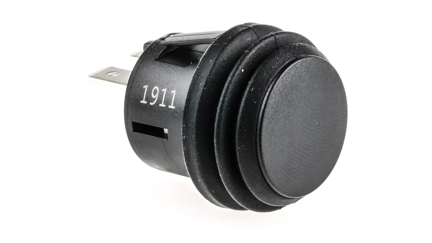 Interruptor de Botón Pulsador ZF, color de botón Negro, SPST, acción momentánea, 10 A a 125 V, 6 A a 250 V, 125V ac,