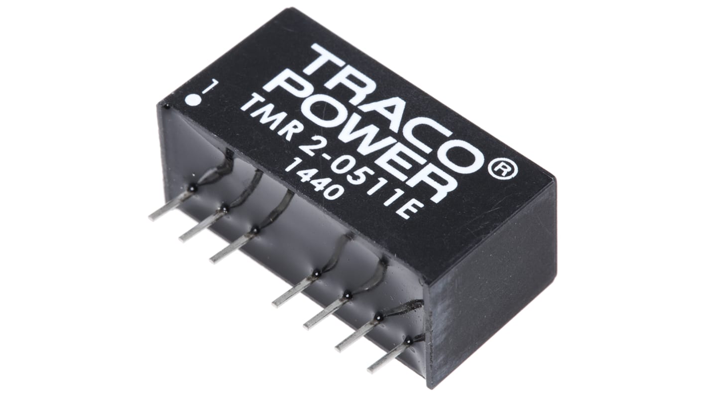 TRACOPOWER DC-DCコンバータ Vout：5V dc 4.5 → 9 V dc, 2W, TMR 2-0511E