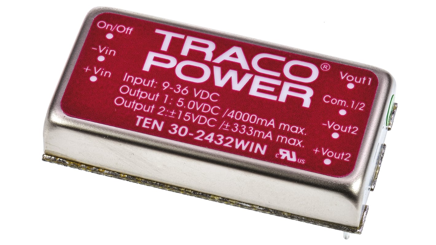 TRACOPOWER DC-DCコンバータ Vout：5V dc 9 → 36 V dc, 30W, TEN 30-2432WIN