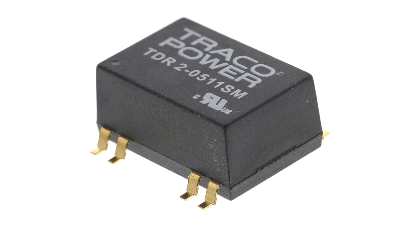 TRACOPOWER TDR 2SM DC-DC Converter, 5V dc/ 400mA Output, 4.5 → 9 V dc Input, 2W, Surface Mount, +85°C Max Temp