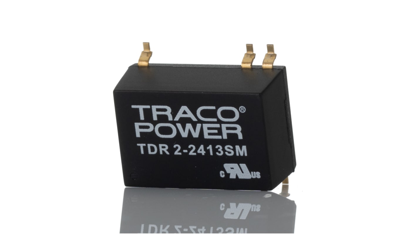 TRACOPOWER TDR 2SM DC/DC-Wandler 2W 24 V dc IN, 15V dc OUT / 134mA Oberflächenmontage 1.5kV dc isoliert