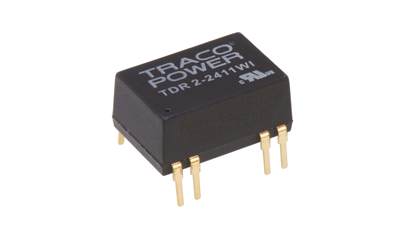 TRACOPOWER TDR 2WI DC-DC Converter, 5V dc/ 400mA Output, 9 → 36 V dc Input, 2W, Through Hole, +85°C Max Temp