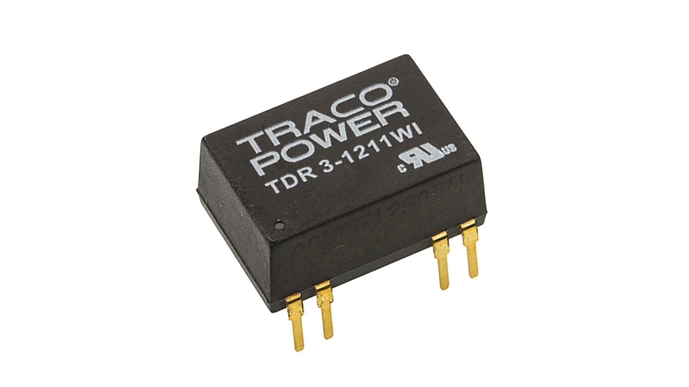 TRACOPOWER TDR 3WI DC/DC-Wandler 3W 12 V dc IN, 5V dc OUT / 600mA Durchsteckmontage 1.5kV dc isoliert
