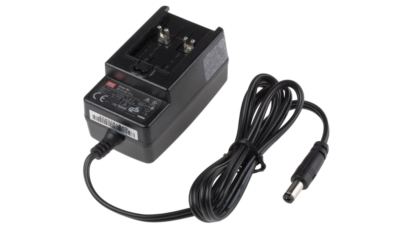 MEAN WELL 10W Plug-In AC/DC Adapter 5V dc Output, 2A Output