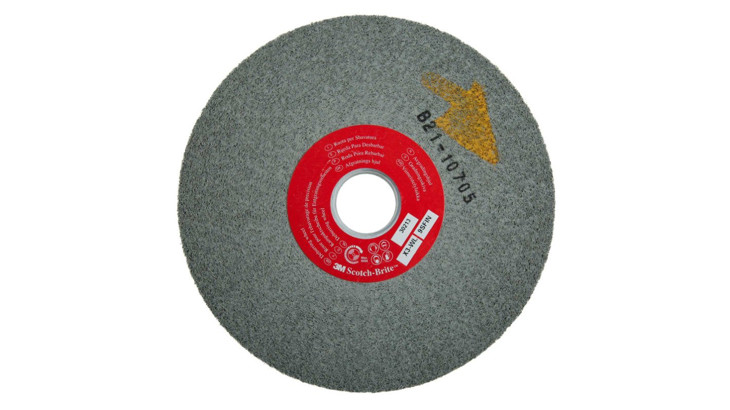 3M Scotch-Brite Schleifbockscheibe Siliziumkarbid Fein, 150mm x 25mm x 25.4mm Entgratungs- und Finishingscheibe