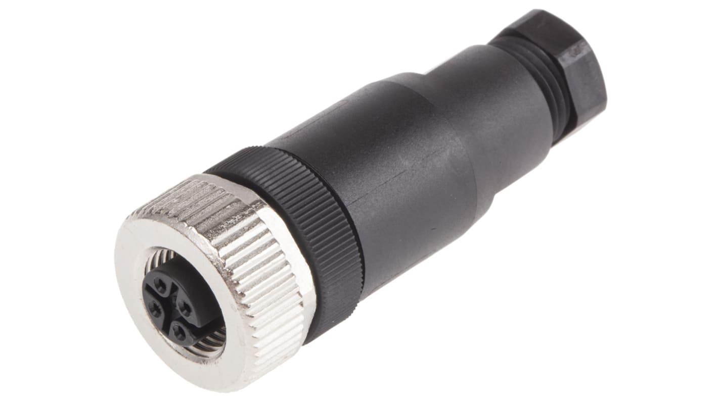 binder Circular Connector, 4 Contacts, Cable Mount, M12 Connector, Plug, Female, IP67, 713 Series