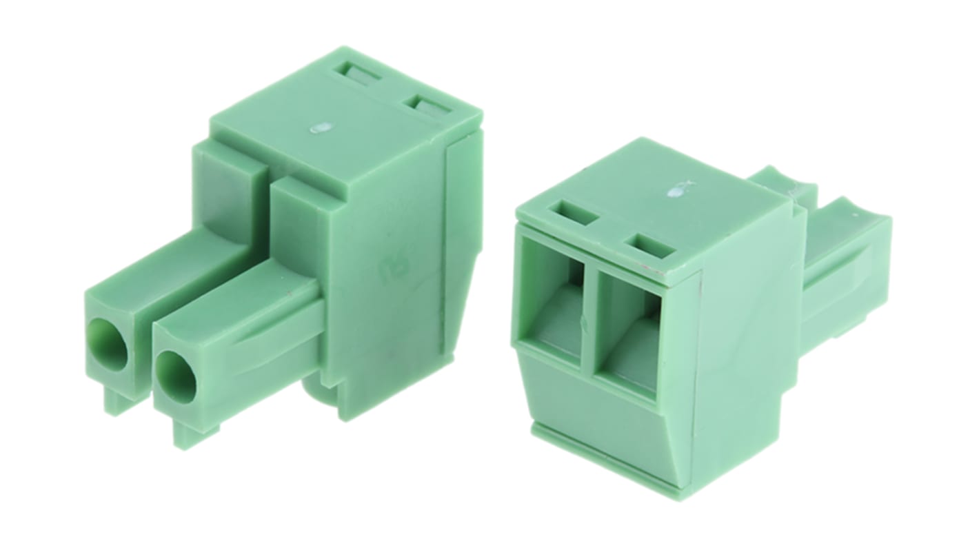 Amphenol FCI Non-Fused Terminal Block, 2-Way, 10A, 26 → 16 AWG Wire, Screw Down Termination