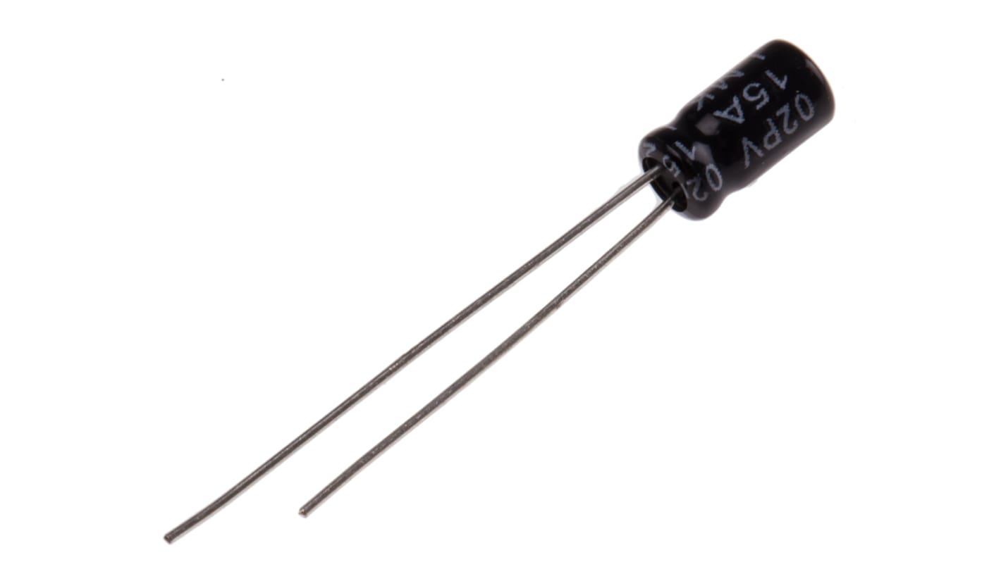 Condensador electrolítico RS PRO, 4.7μF, ±20%, 50V dc, Radial, Orificio pasante, 4 (Dia.) x 7mm, paso 1.5mm