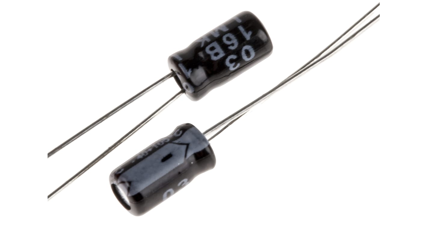 RS PRO, THT Aluminium-Elektrolyt Kondensator 10μF ±20% / 35V dc, Ø 4mm x 7mm x 7mm, bis 105°C