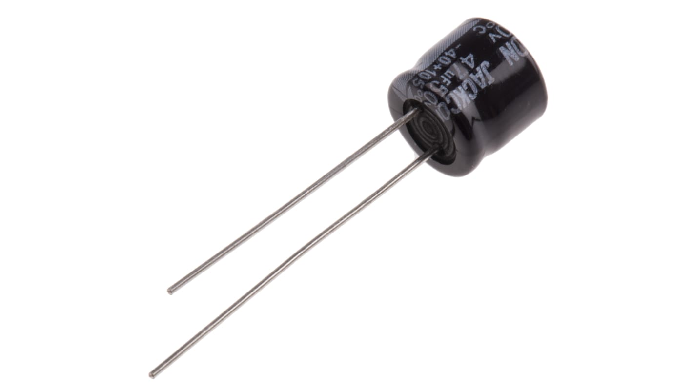 RS PRO 47μF Aluminium Electrolytic Capacitor 50V dc, Radial, Through Hole