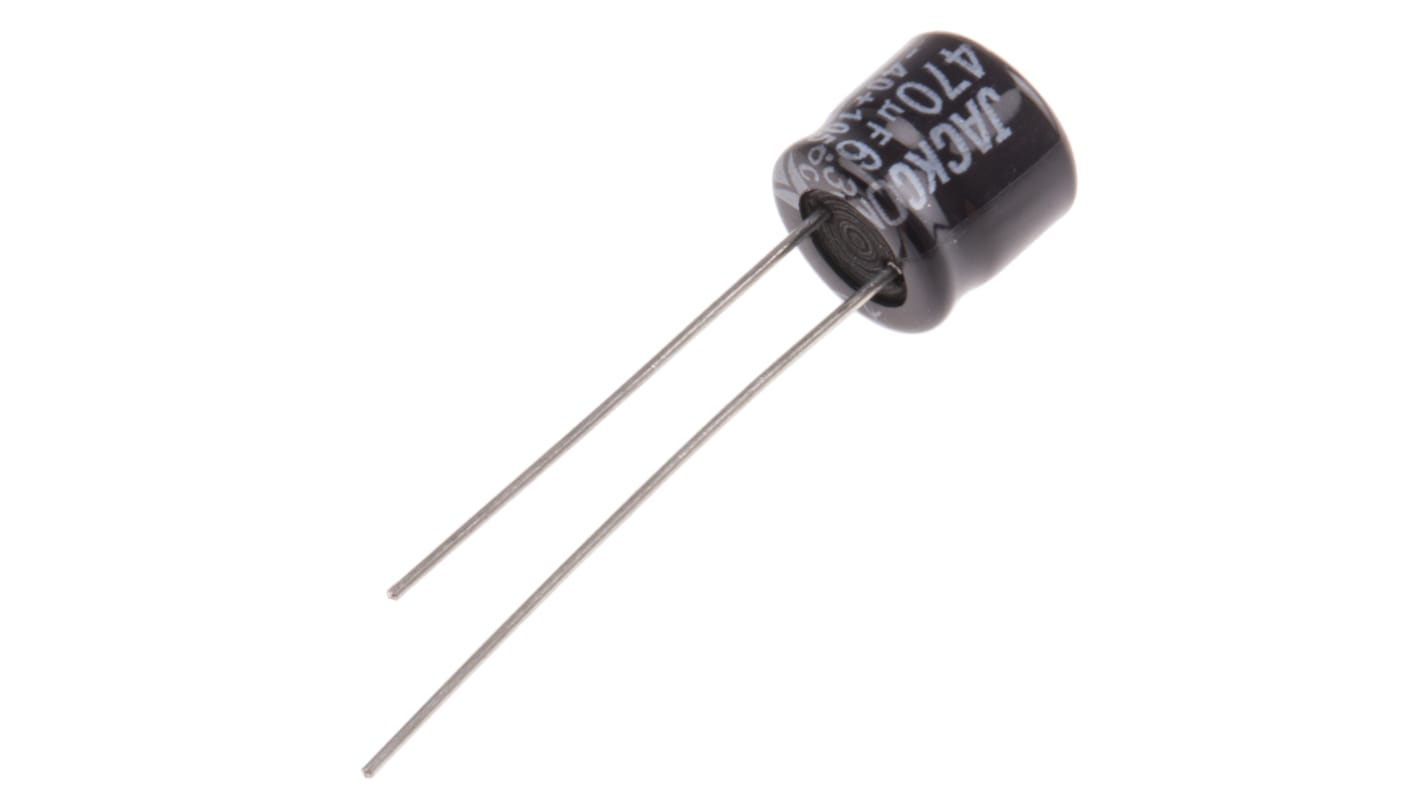 RS PRO 470μF Aluminium Electrolytic Capacitor 6.3V dc, Radial, Through Hole