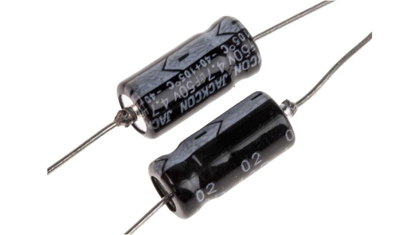 RS PRO 4.7μF Aluminium Electrolytic Capacitor 50V dc, Axial, Through Hole