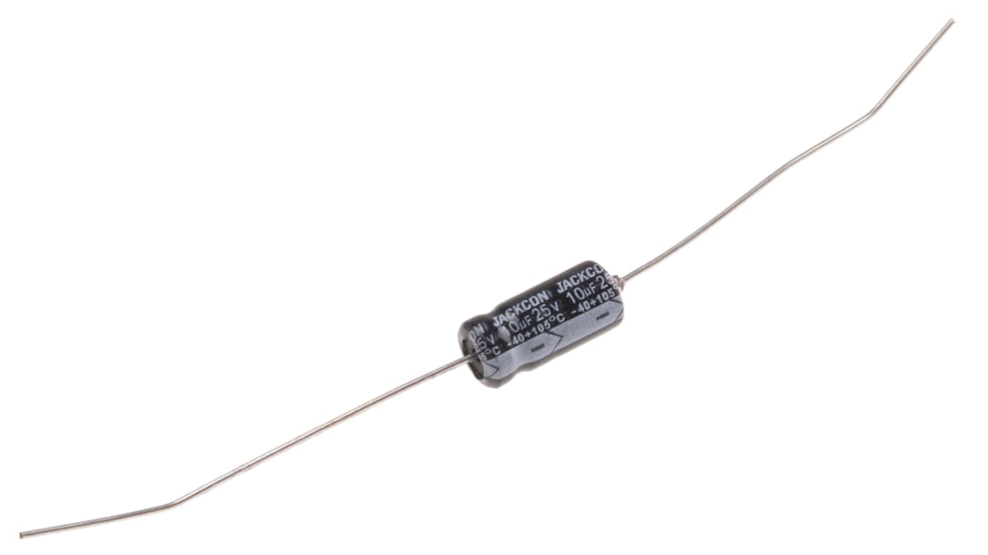 RS PRO 10μF Aluminium Electrolytic Capacitor 25V dc, Axial, Through Hole